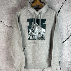 The North Face Never Stop Exploring Light Gray Graphic Hoodie for Men Sz Small